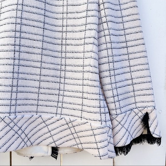 St. John Collection Santana Women’s Blazer Cream White Black Knit Textured Tweed - Picture 10 of 12